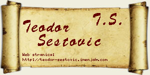 Teodor Šestović vizit kartica
